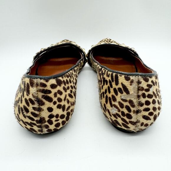 Rebecca Minkoff Ira Studded Calf Hair Pointed Toe Flats Cheetah Print Sz 9 Glam - Picture 9 of 14